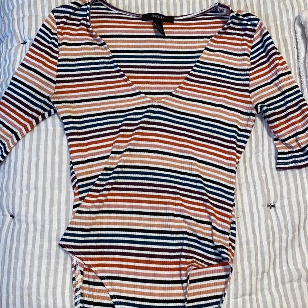 Multi colored Striped Body suit